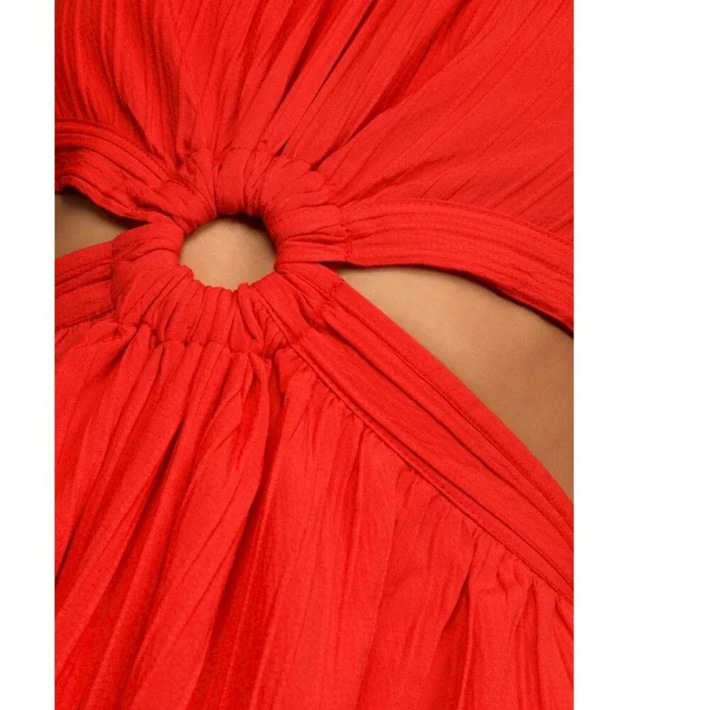 Lulus Island Vacay Red Tie-Back Maxi Dress Size XS New with Tags NWT_4